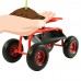 Sunnydaze Rolling Garden Cart with 360 Degree Swivel Seat & Tray, Red   567147254